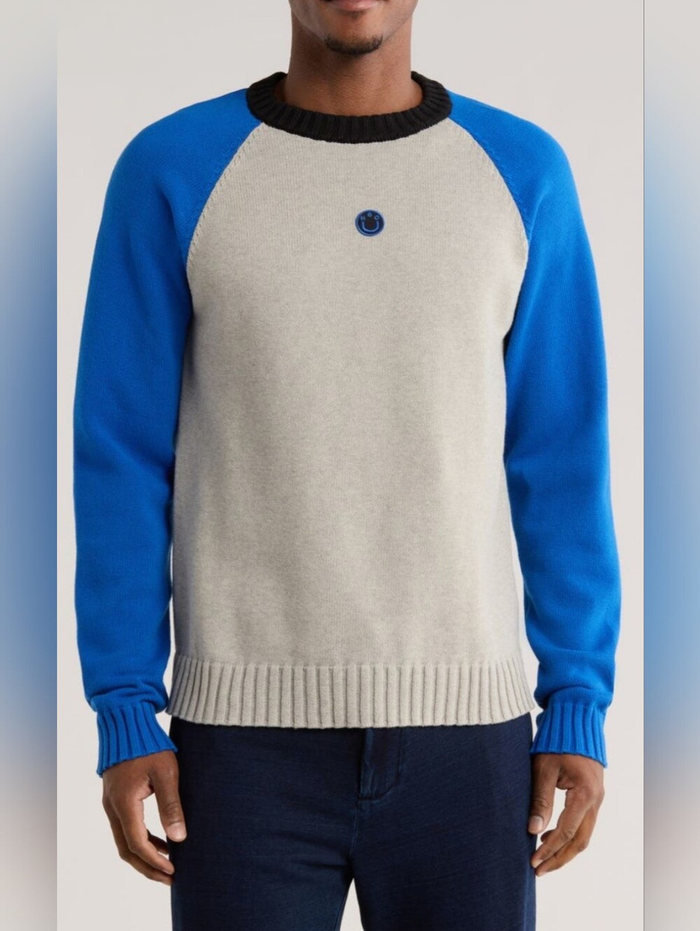 Hugo Senus Grey/Blue 100% Cotton Sweatshirt